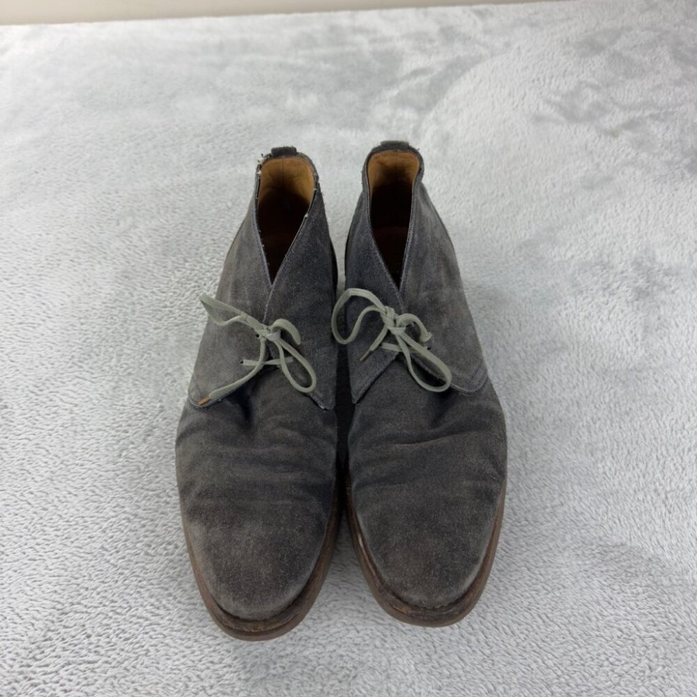 Isaia Napoli Men Sz 8.5 US/7.5 UK/41.5 EU Grey Suede Ankle Boots Made Italy - Picture 10 of 14